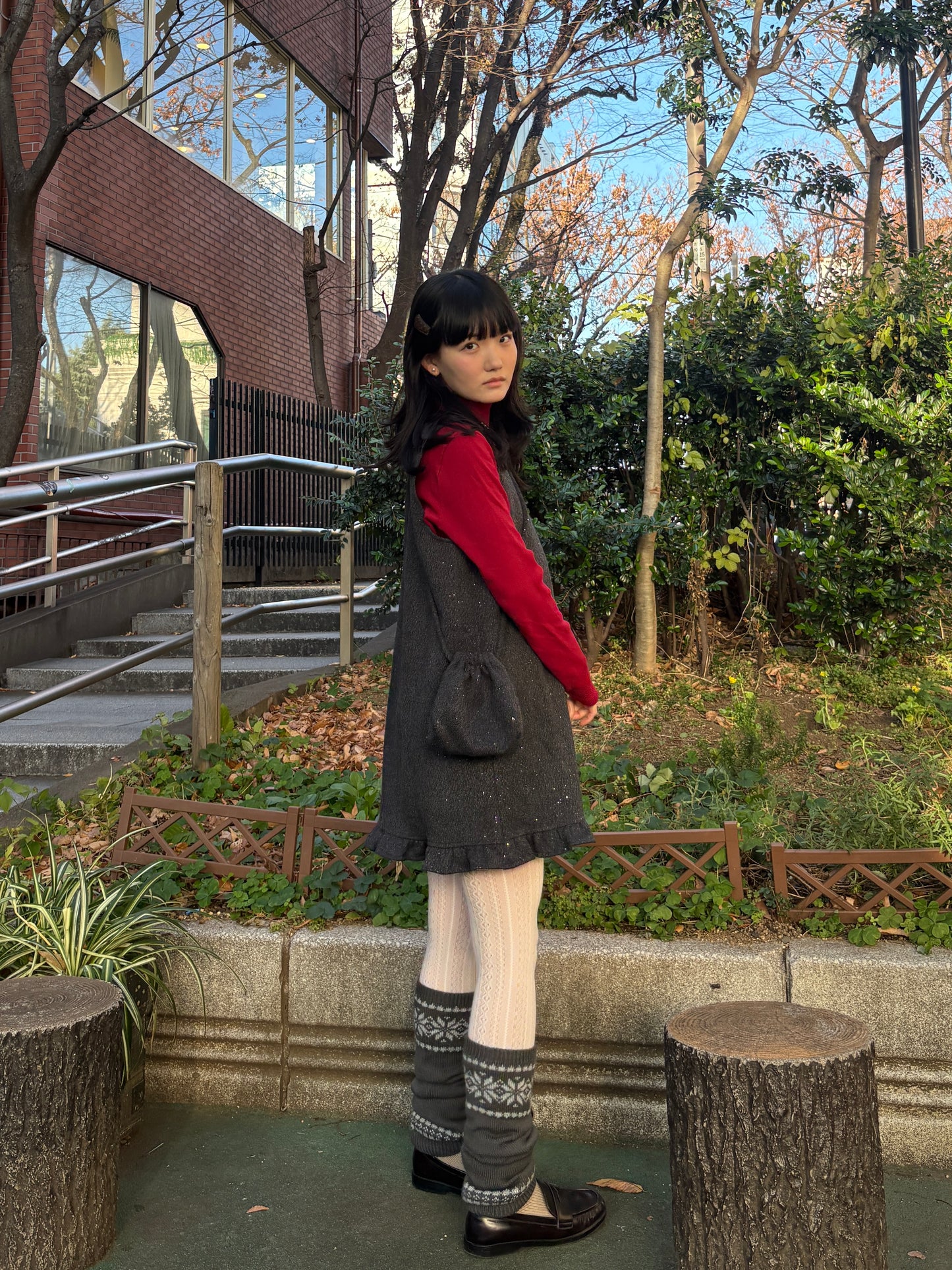 グリッターフリルワンピース&ミニバッグ DPA43724