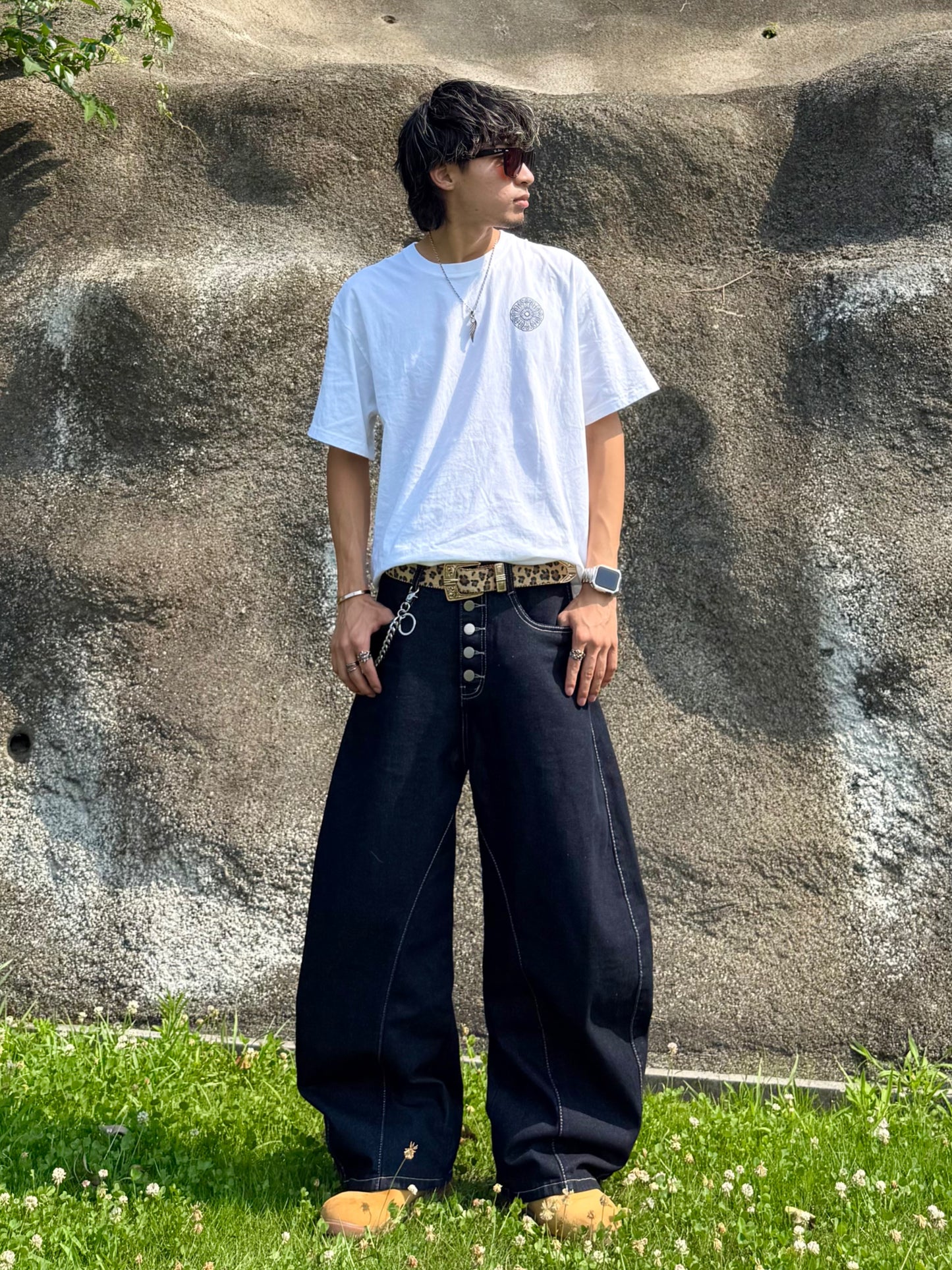 Kenshin_ボタンデザインワイドデニムパンツ DPB73405