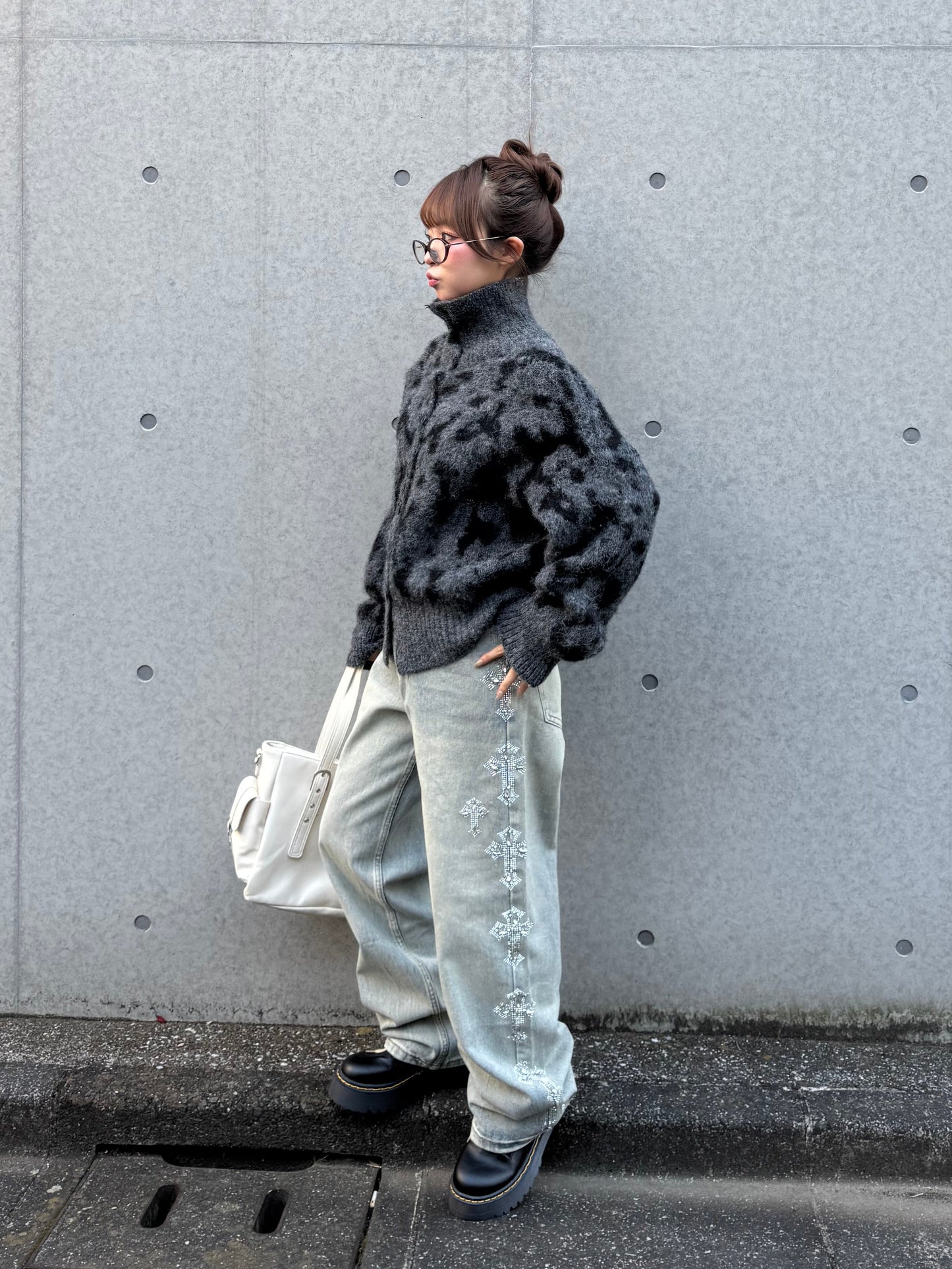 サイドクロスビジューデニムパンツ DPB86169