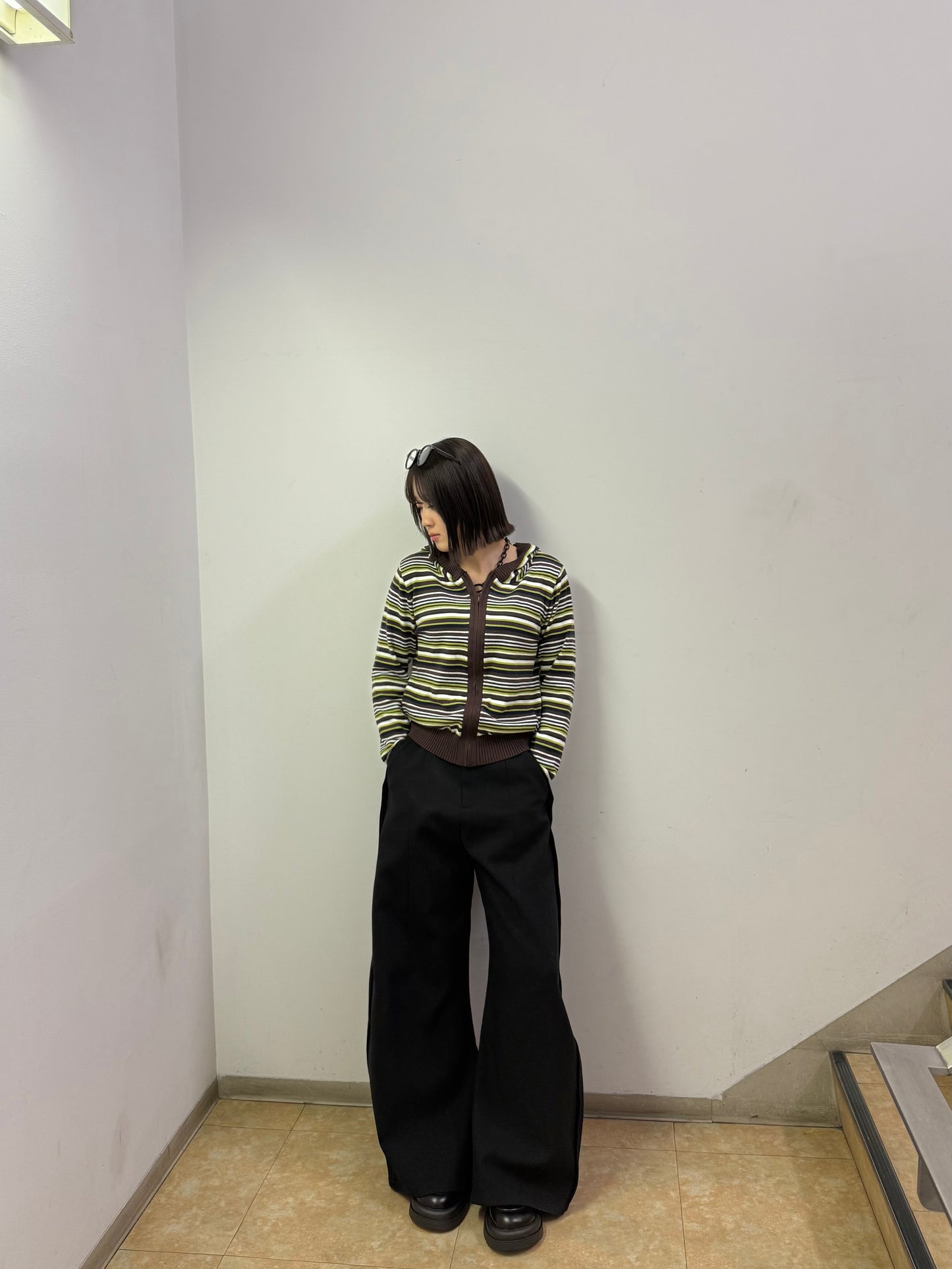 ストライプジップニット DPB93064