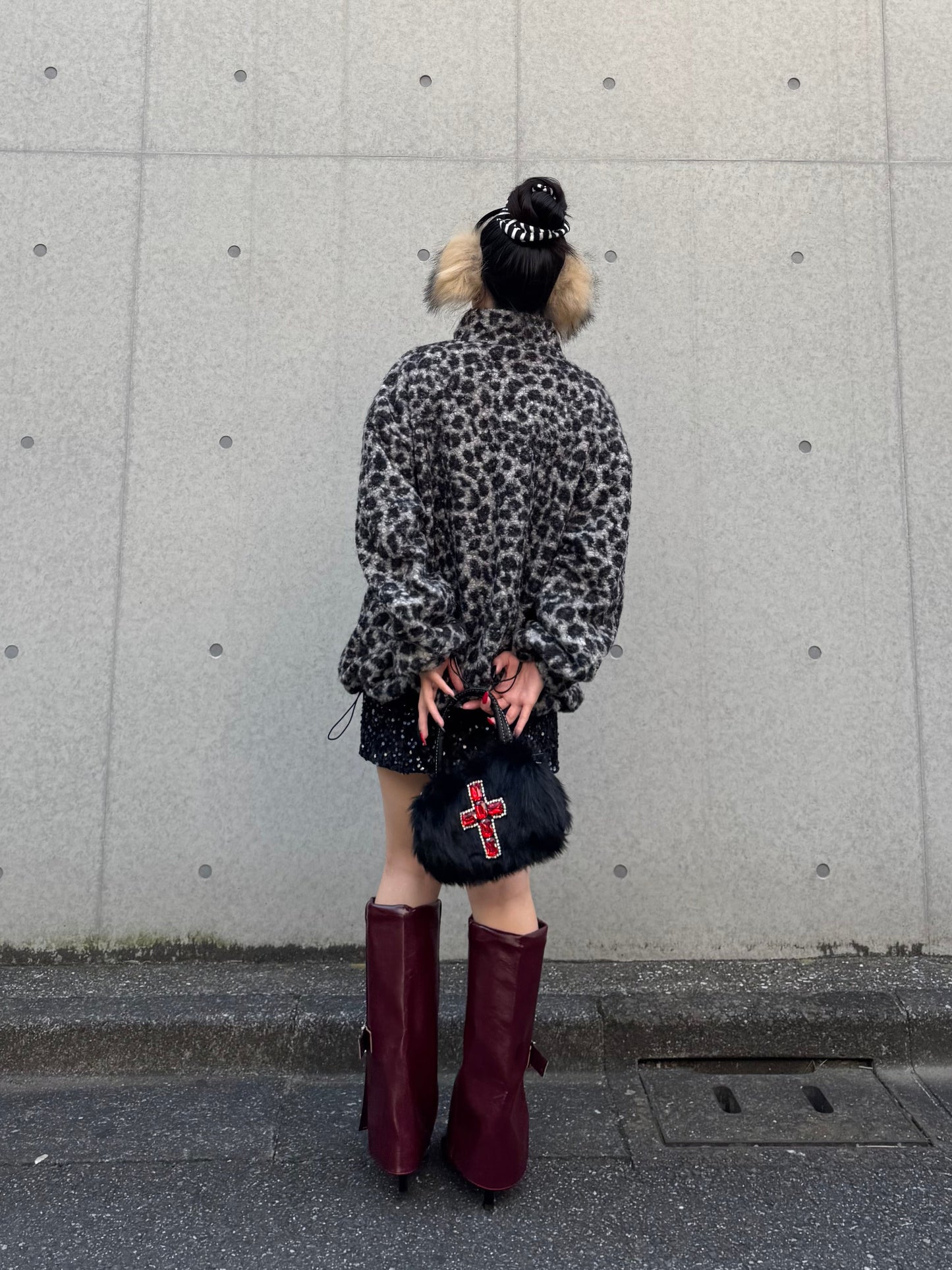 レオパードボアジップジャケット DPB86166