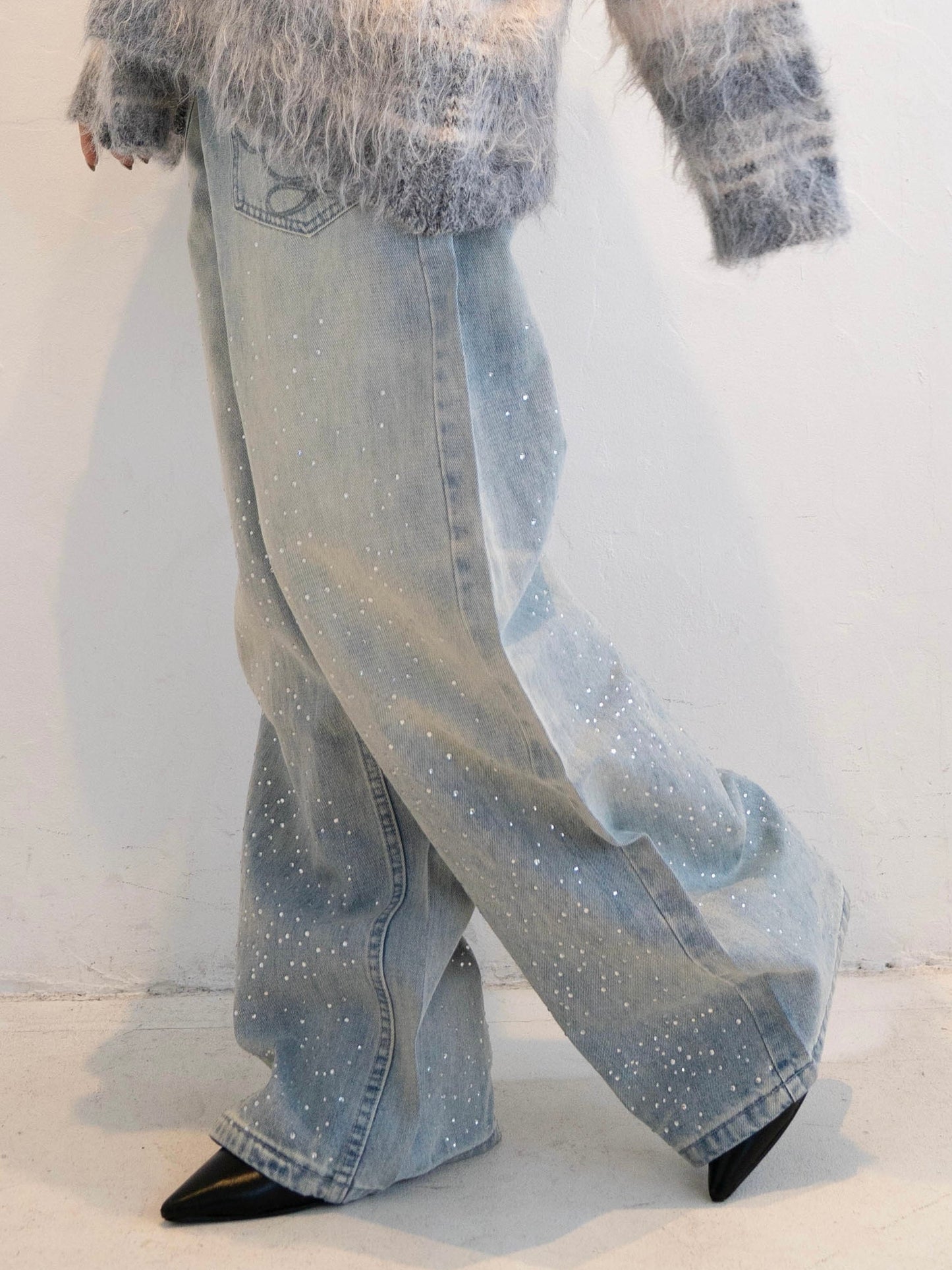 ラメストレートデニムパンツ DPC02014