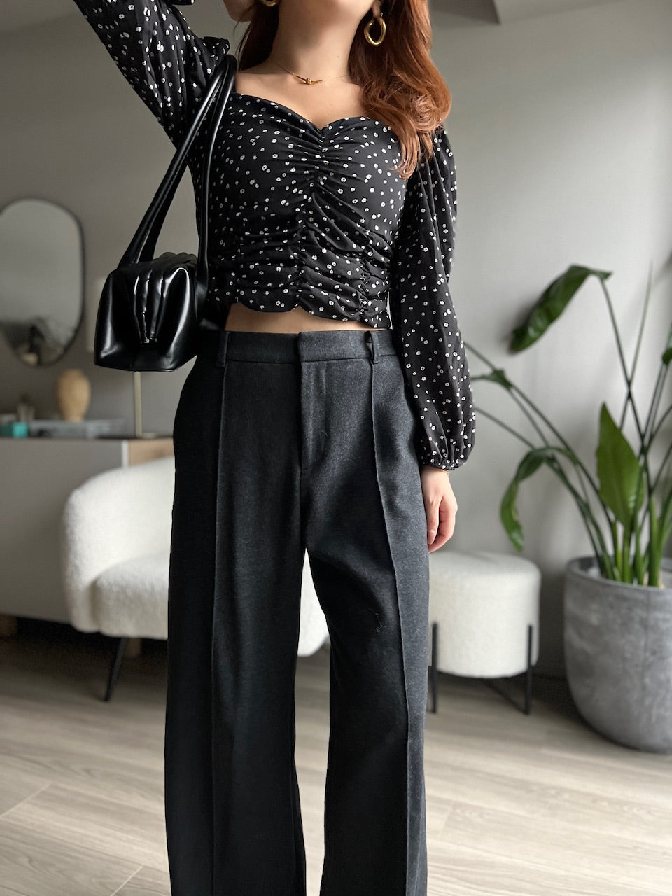 スクエアネックドットブラウス DPB56329