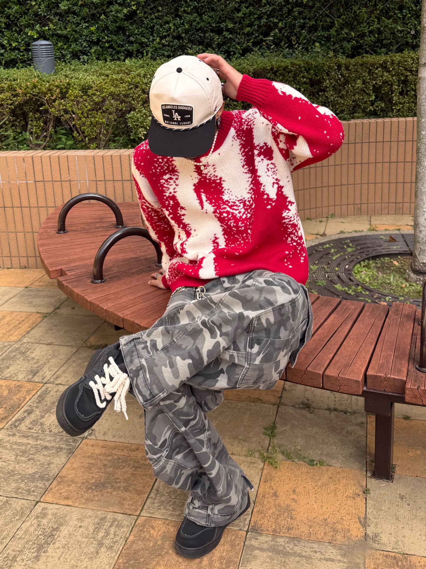 バイカラーデザインニット DPB90074