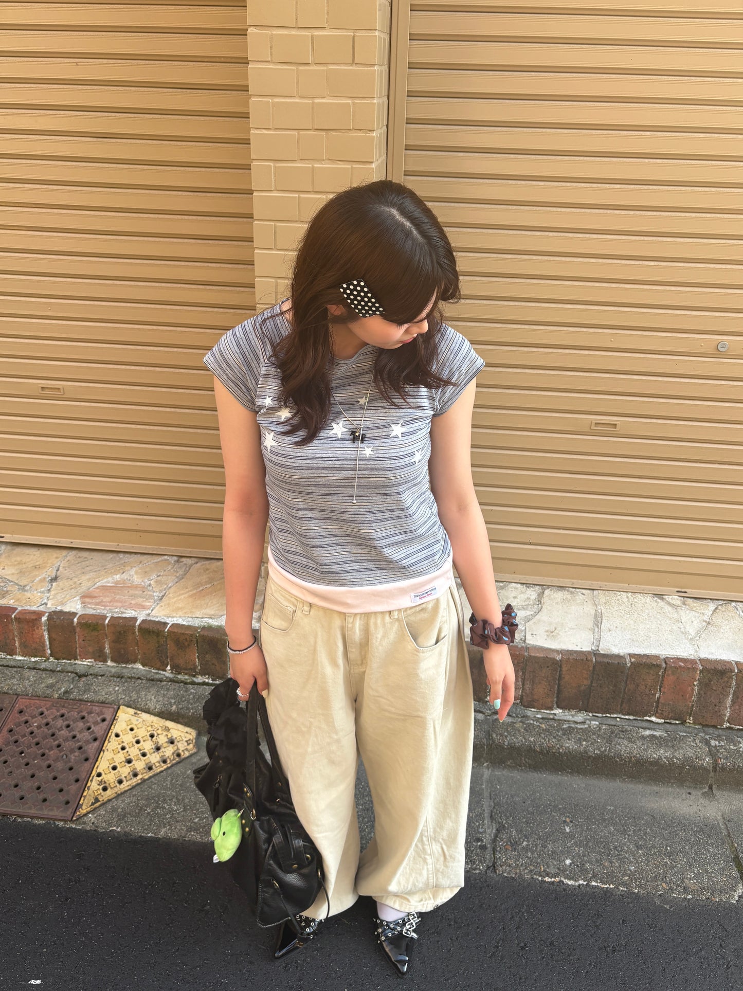 ストライプスタープリントT DPC08039