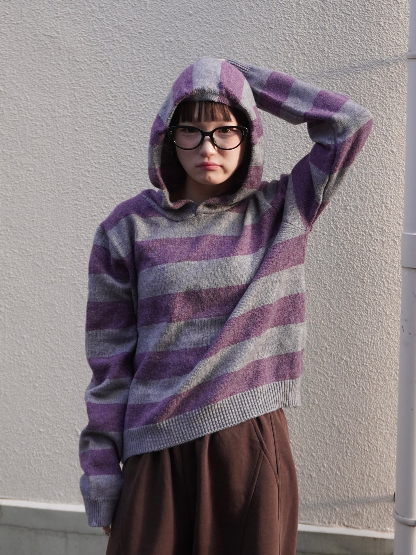 ボーダーフーディニットパーカー DPB85383