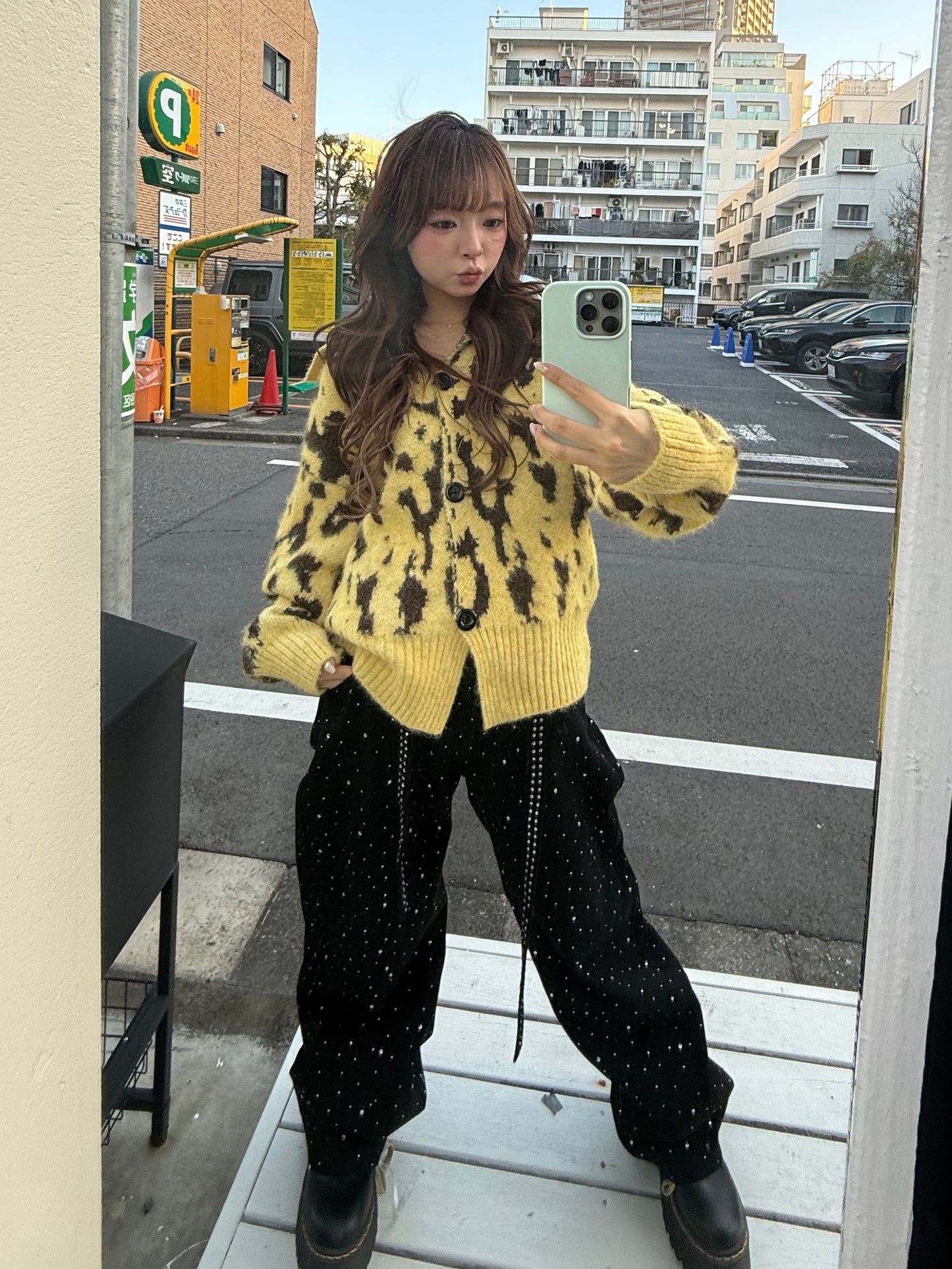 レオパードハイネックカーディガン DPB86181