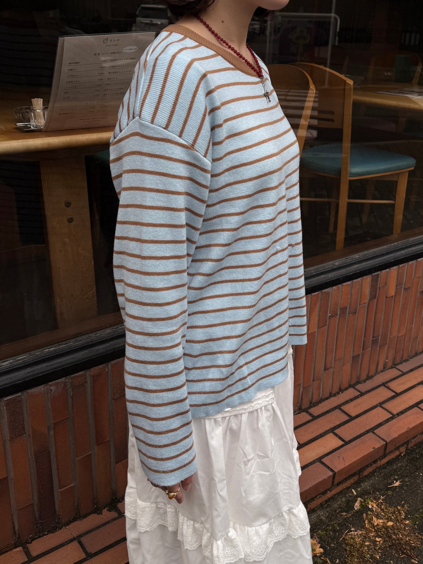 ボーダーニットトップス DPC03034