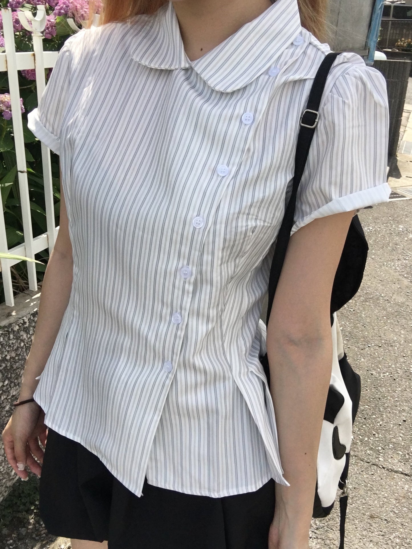 ラウンドカラーガーリーシャツ DPC09028