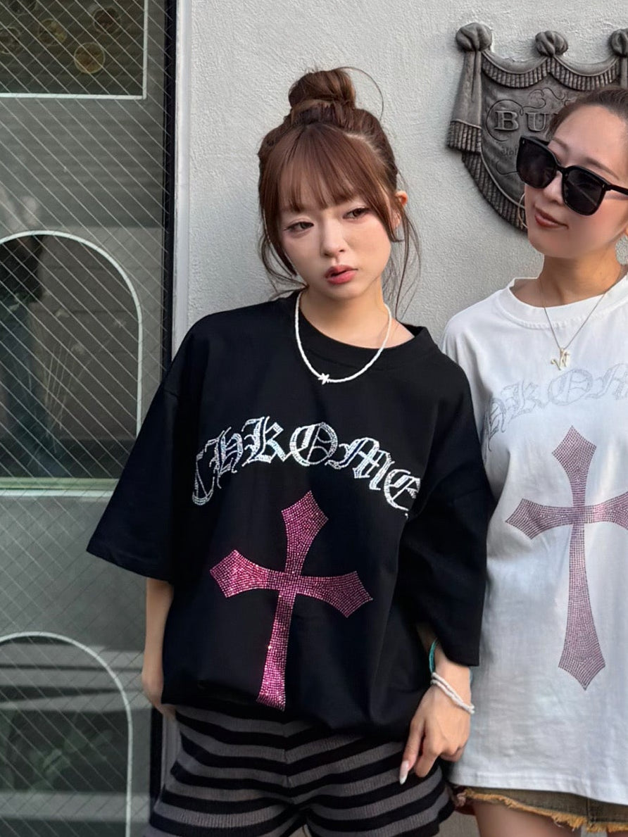 【即納】クロスストーンオーバーサイズTシャツ DPB73666S