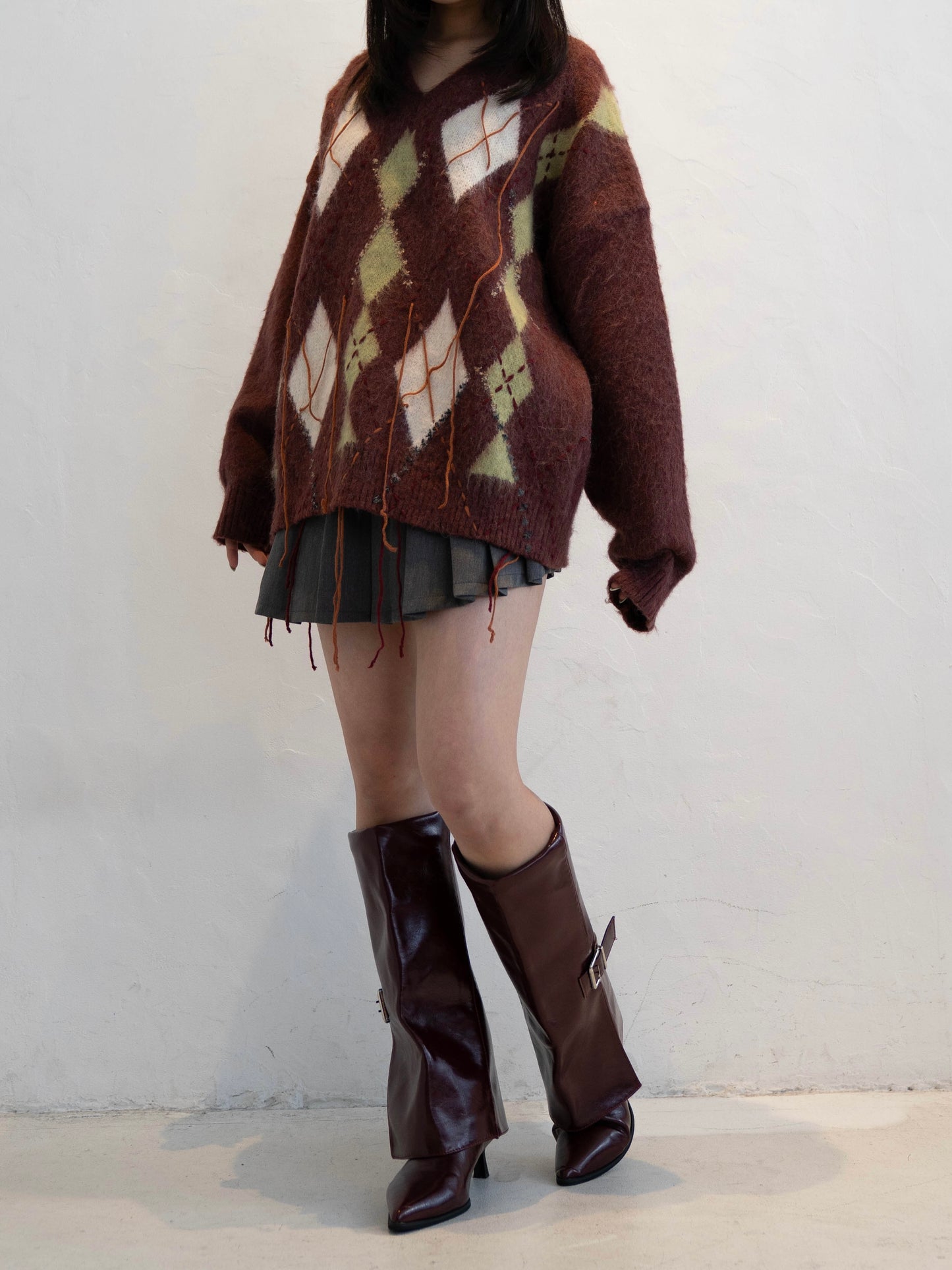 アーガイルチェックニット DPC02012