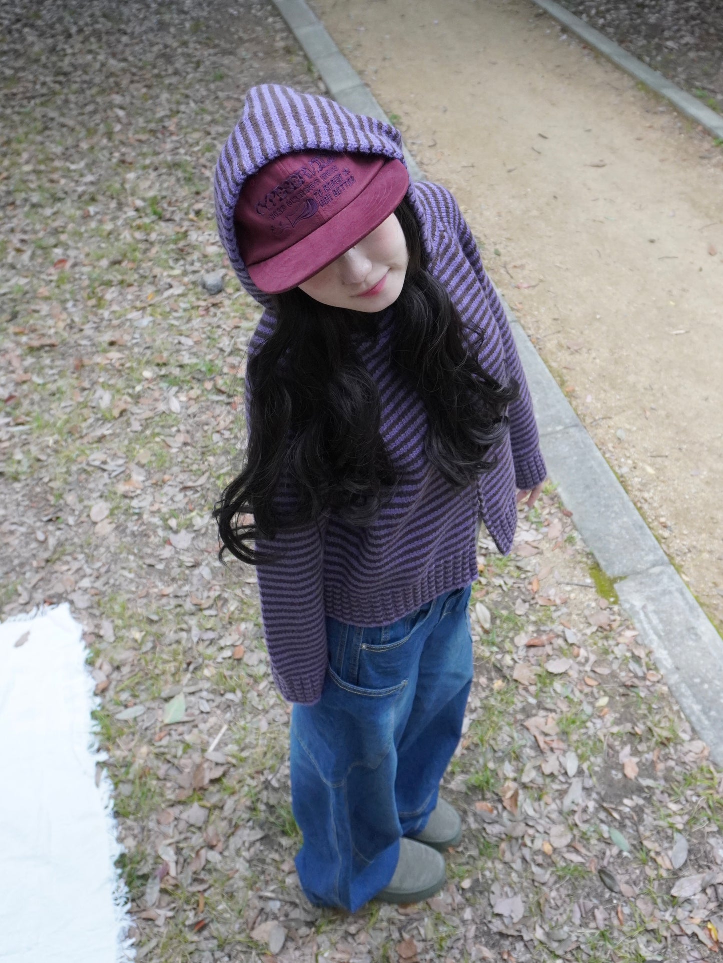 ボーダーニットダブルジップパーカー DPB85367