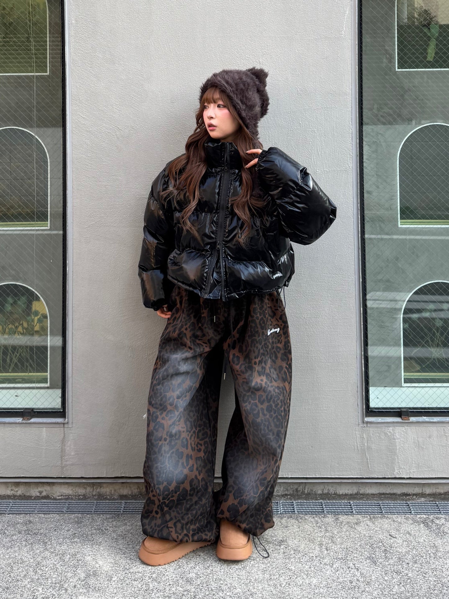 ウォッシュドレオパードスウェットパンツ DPB86171