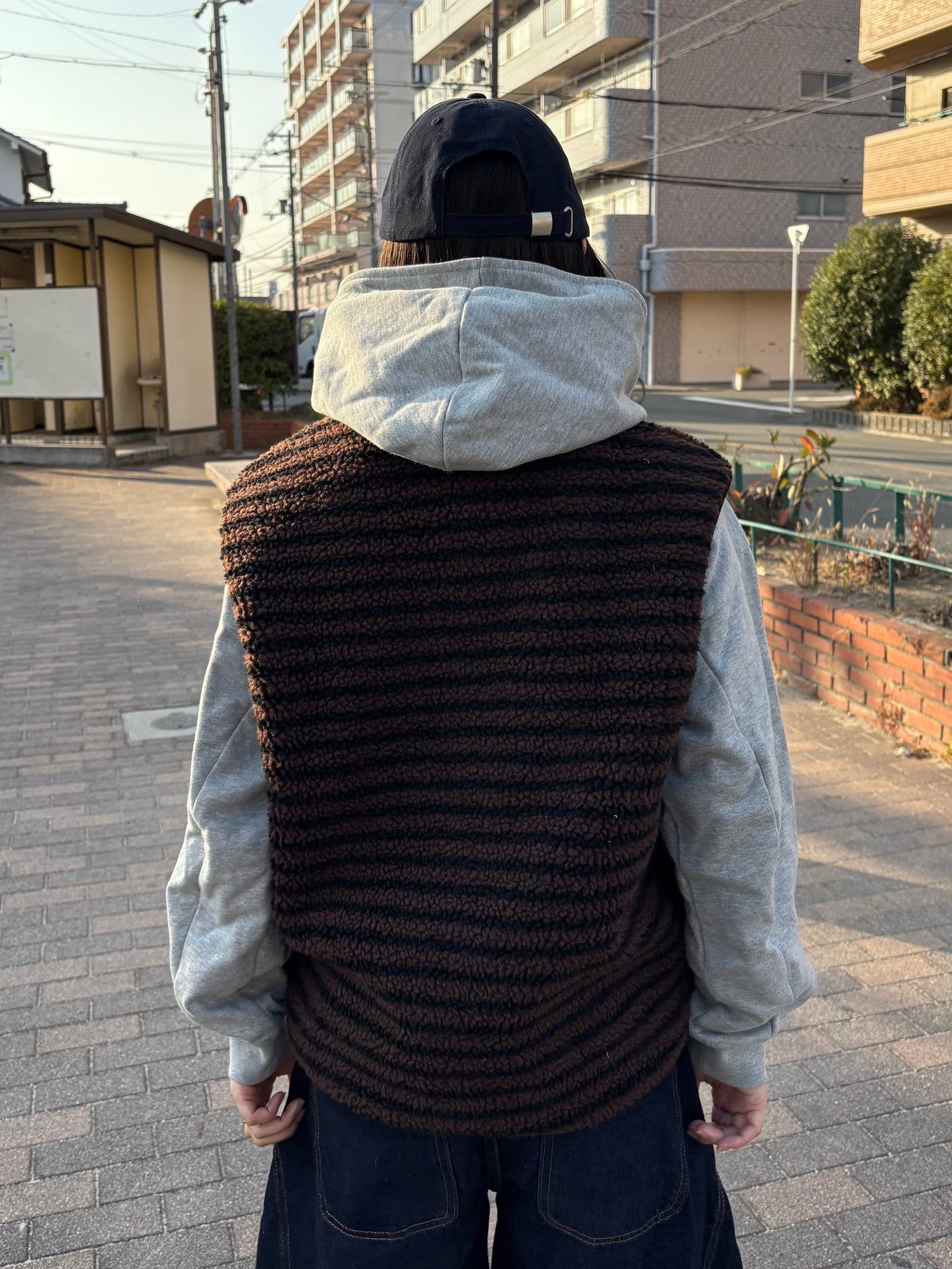 ノースリーブボーダーボアフリース DPB99072