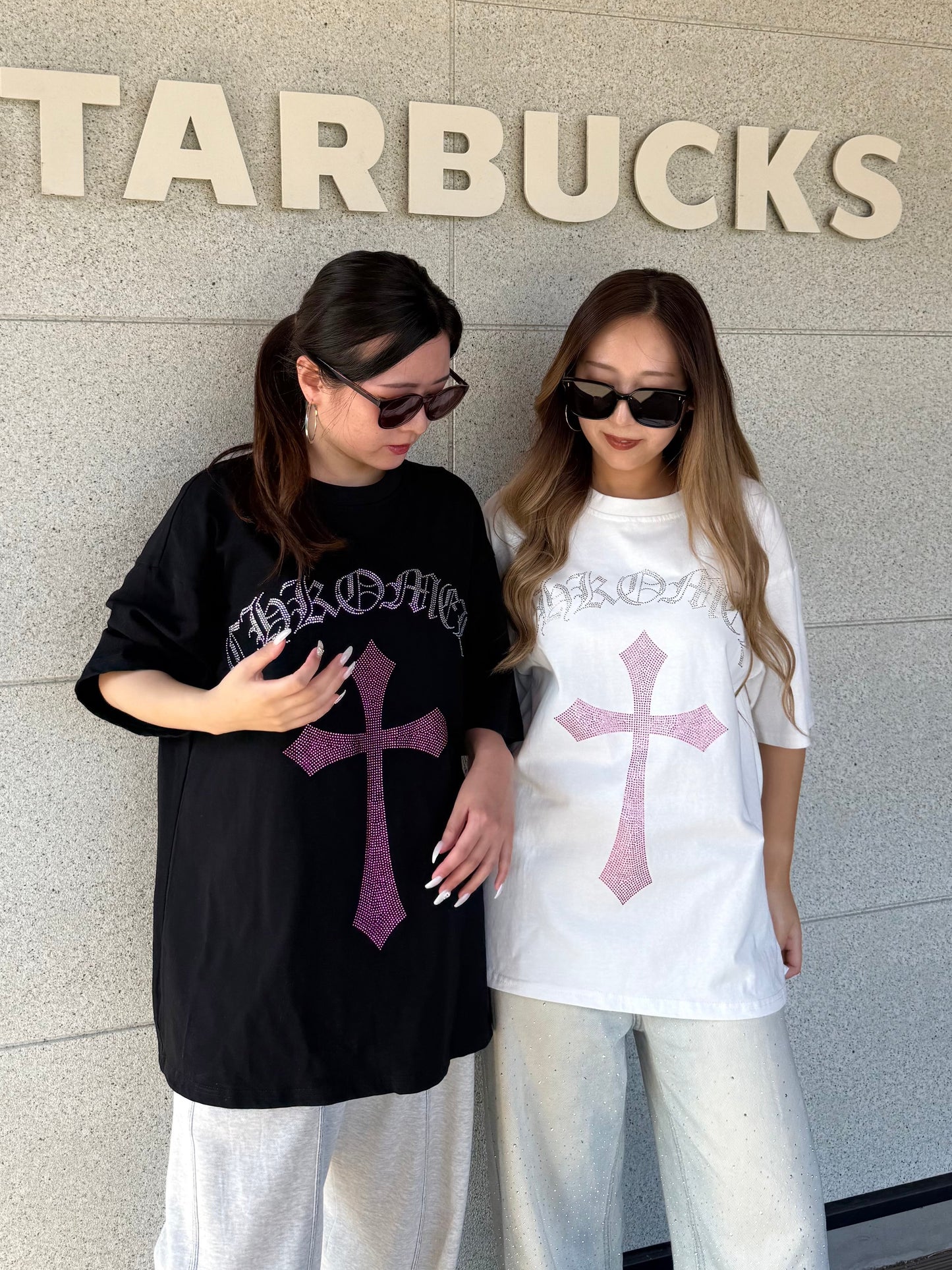 【即納】クロスストーンオーバーサイズTシャツ DPB73666S