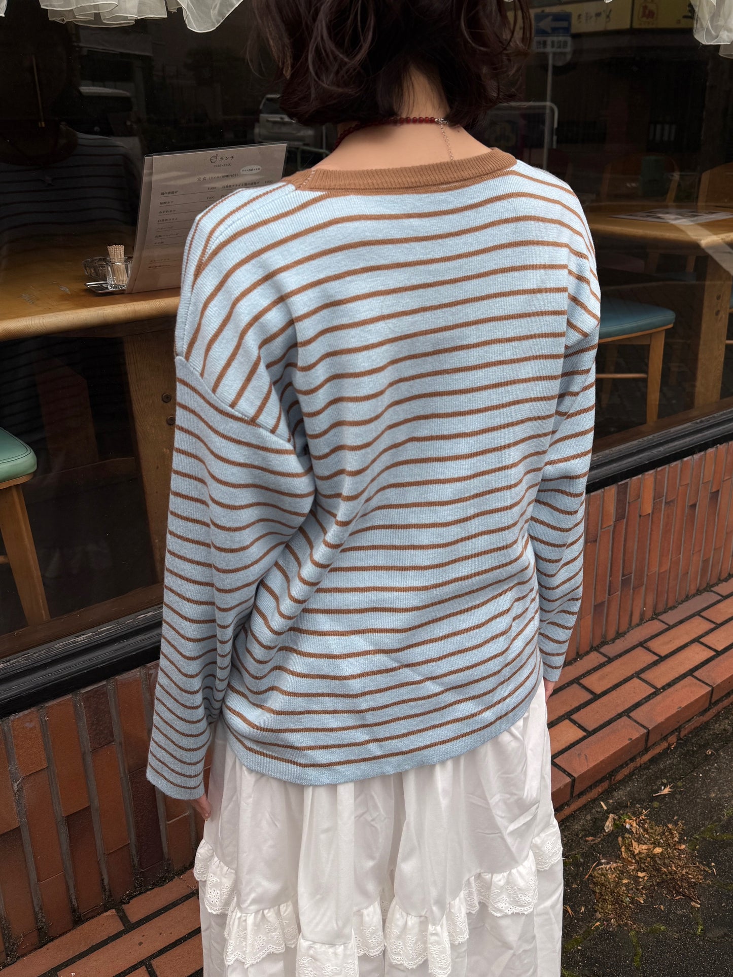 ボーダーニットトップス DPC03034