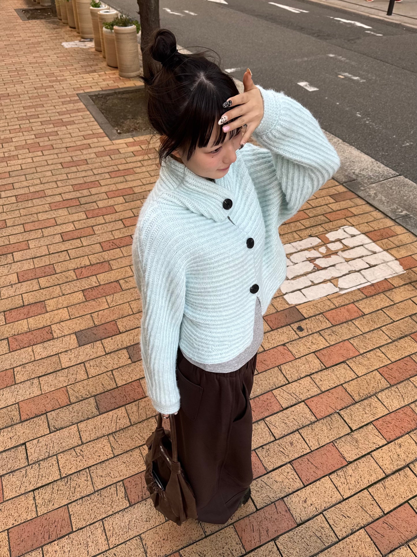 ハイネックフロントボタンニット DPB85398