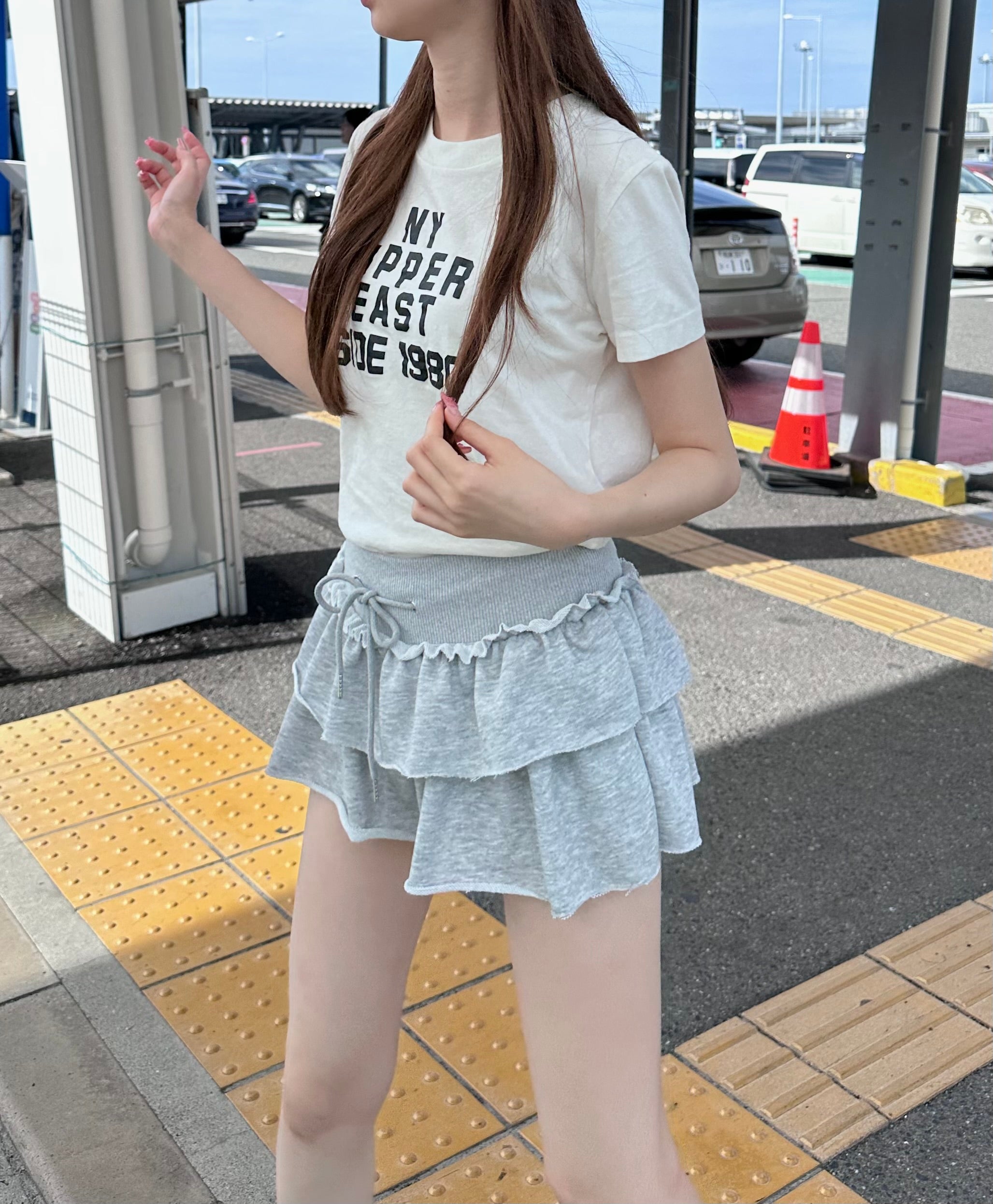 美品 CHANEL フリンジ デニム風 ひざ丈 スカート コットン ブルー 34 美品 CHANEL フリンジ デニム風 ひざ丈 スカート コットン