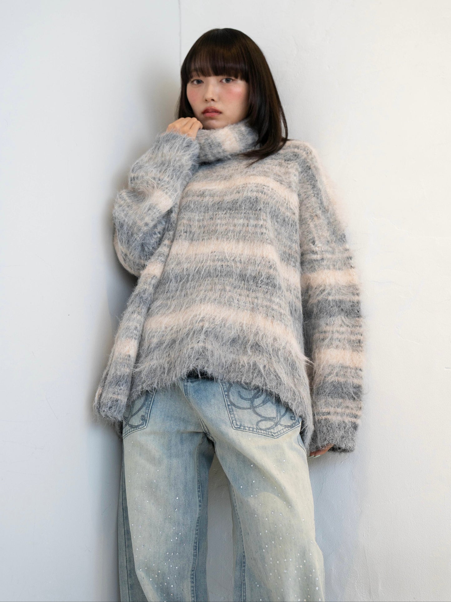 ラメストレートデニムパンツ DPC02014