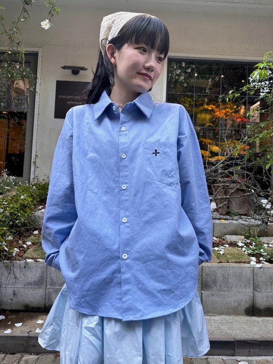 オーバーサイズシンプルブルーシャツ DPA43383