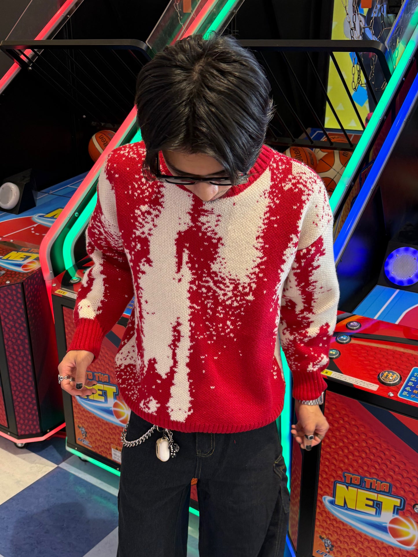 バイカラーデザインニット DPB90074