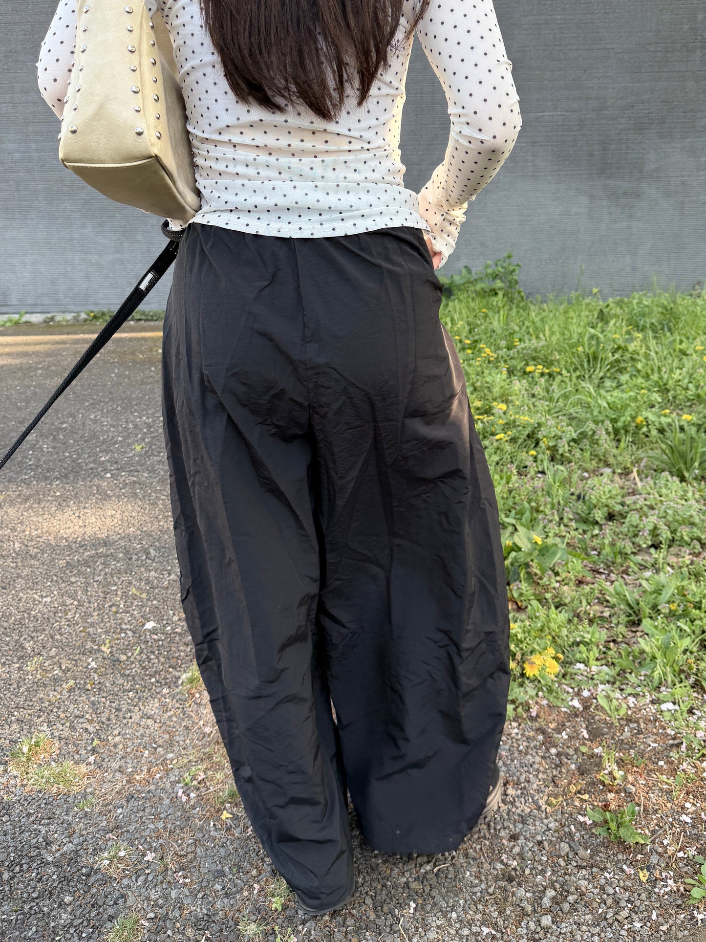 ウエストリボンナイロンワイドパンツ DPB78283