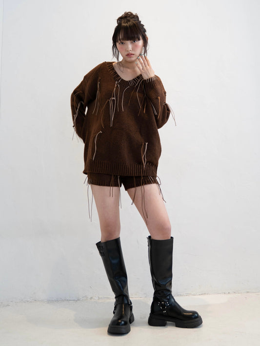 フリンジニットセットアップ DPC02011