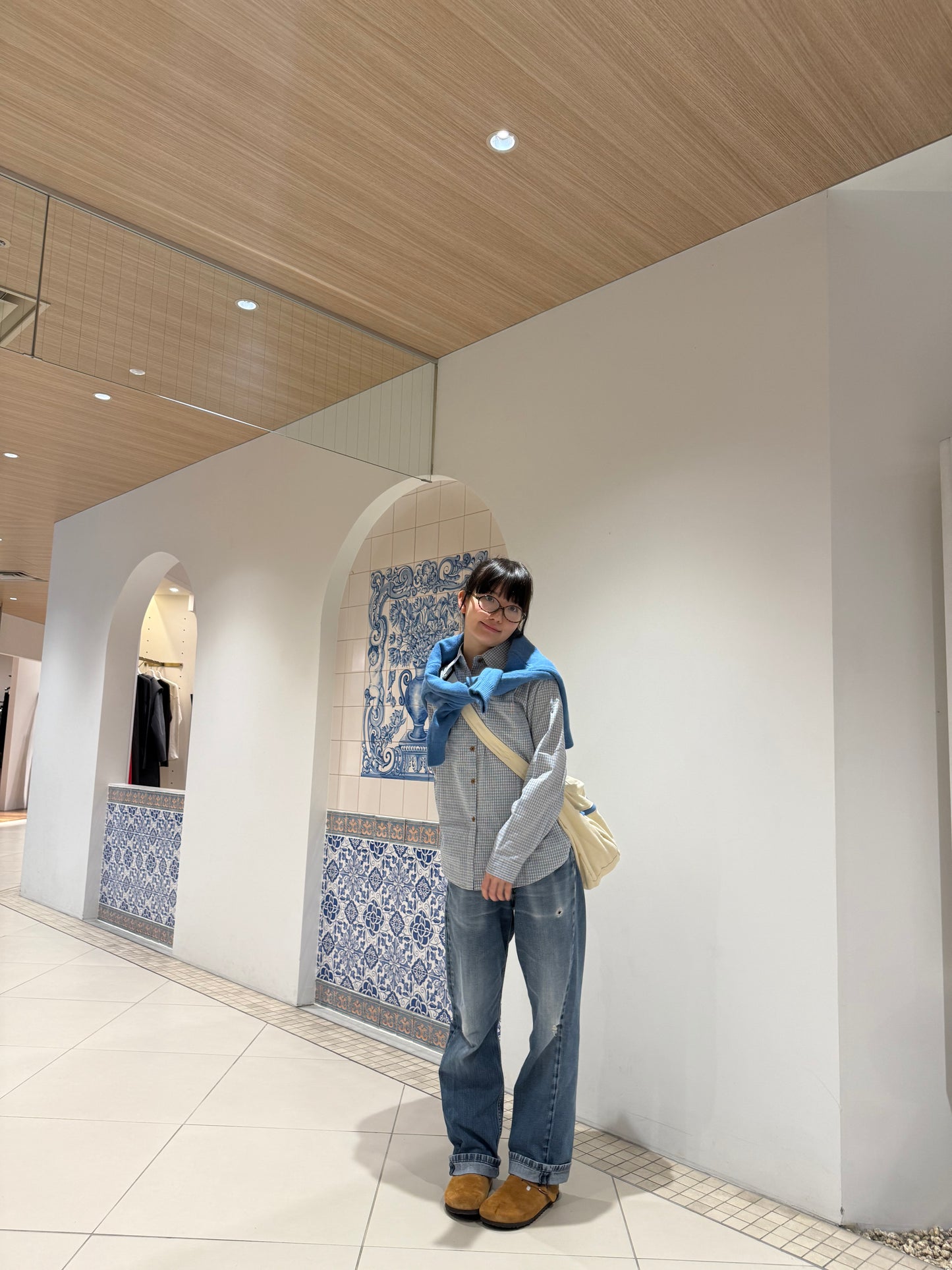 ライトブルーミニチェックシャツ DPA43675