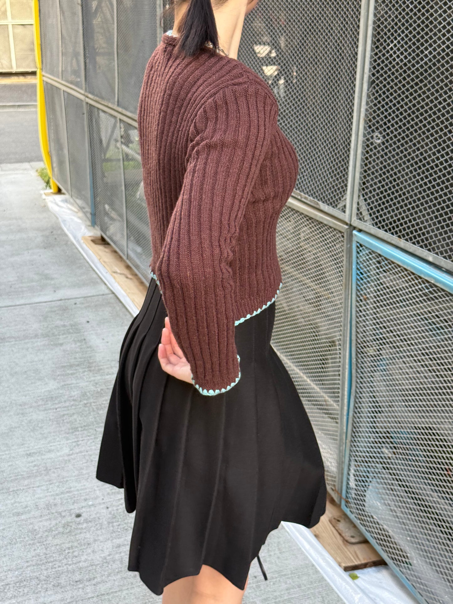 バイカラーニットトップス DPB93014