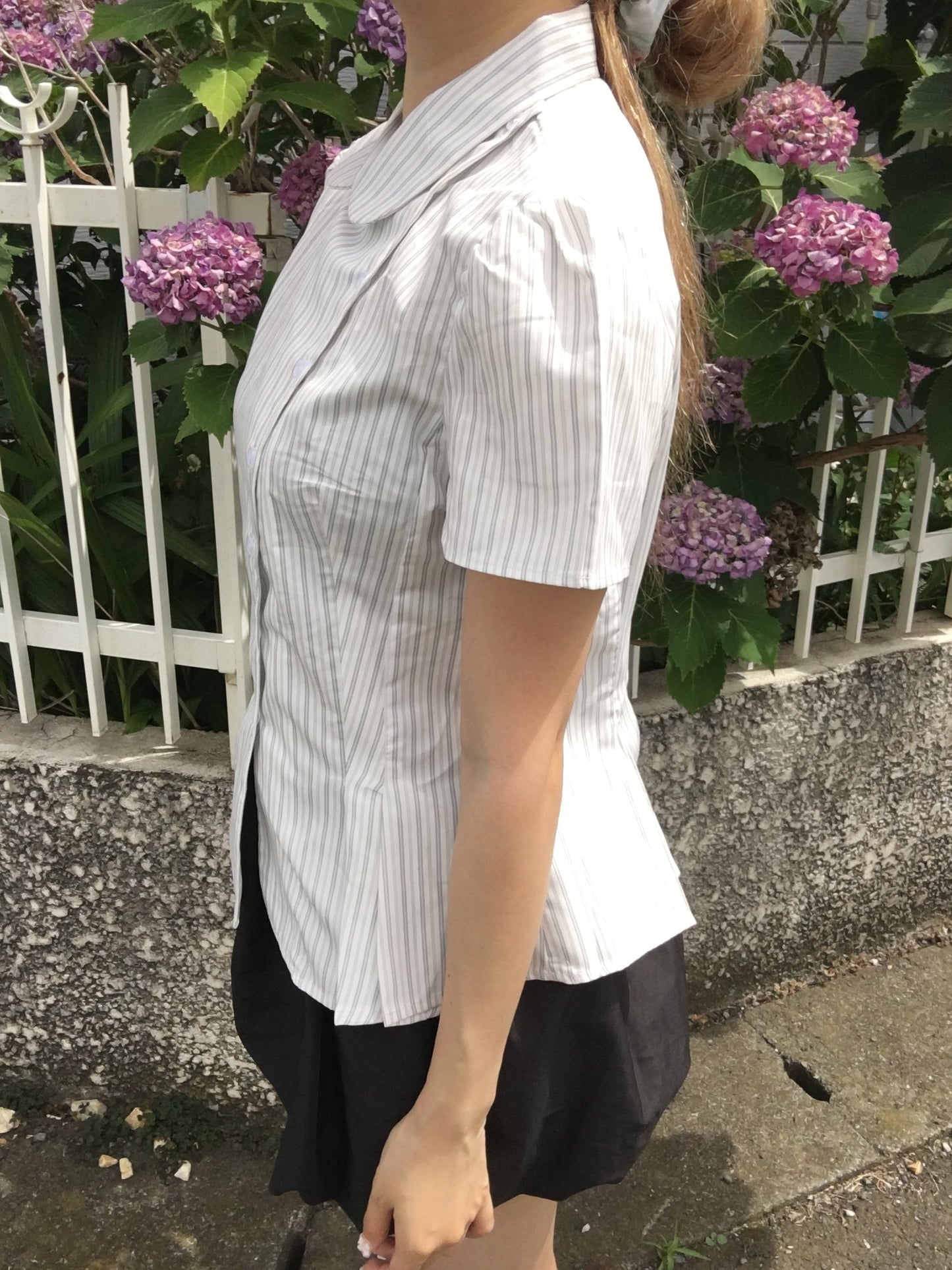 ラウンドカラーガーリーシャツ DPC09028