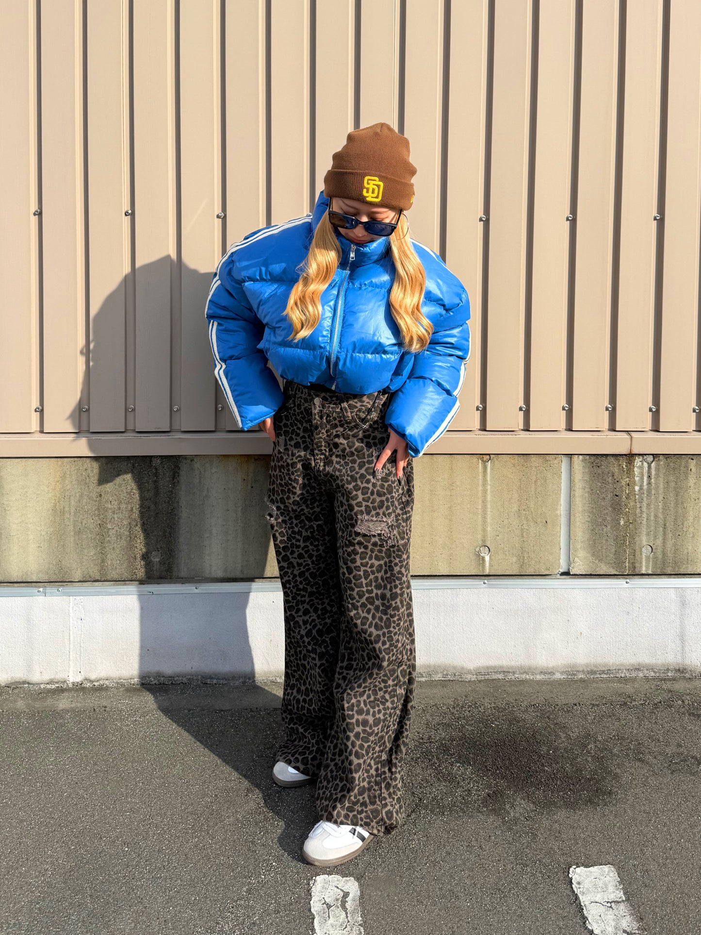 ダメージレオパードワイドパンツ DPB73538