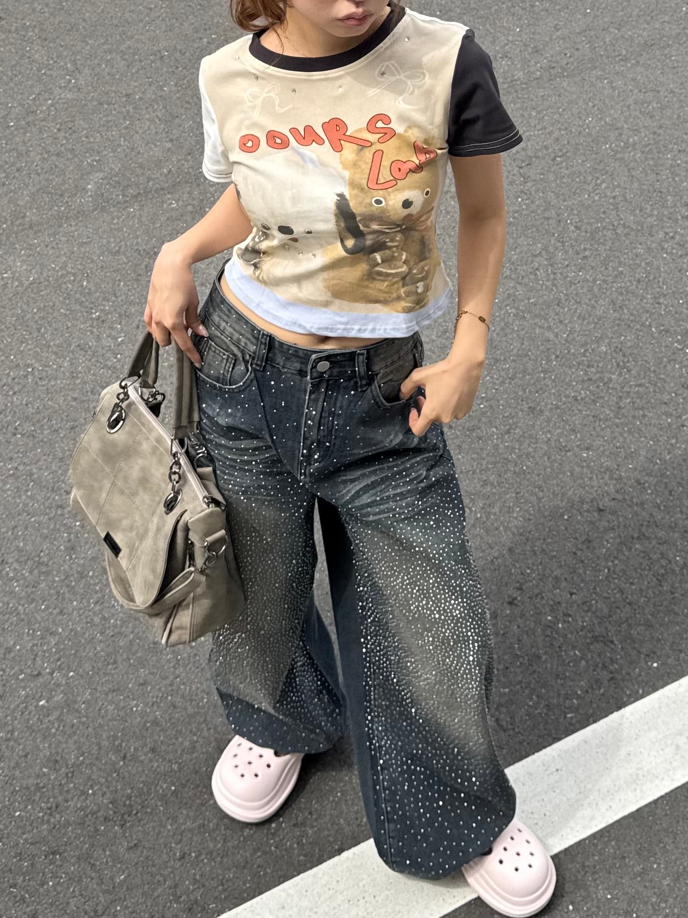 ラメウォッシュデニムパンツ DPB86245