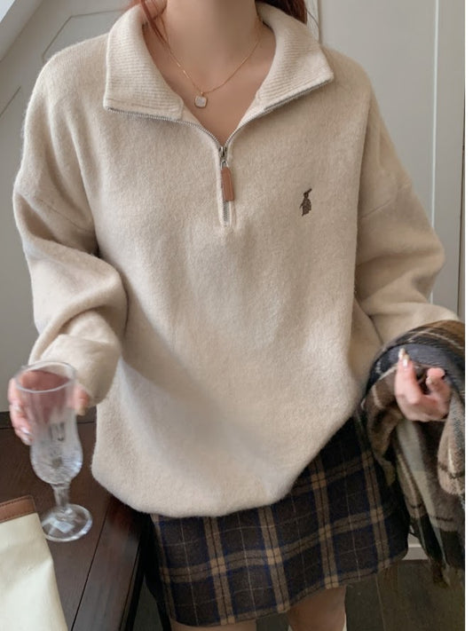 ラビットハーフジップニット CPA42233