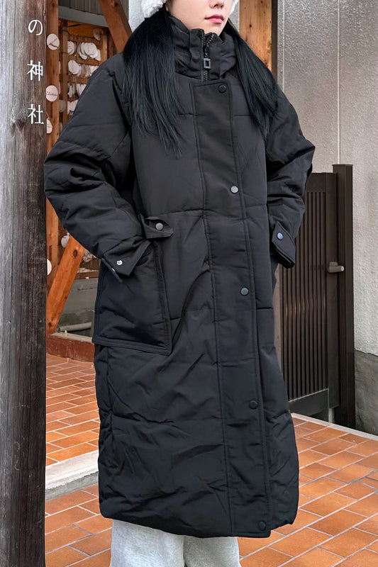 ブラックロングコート DPB43035