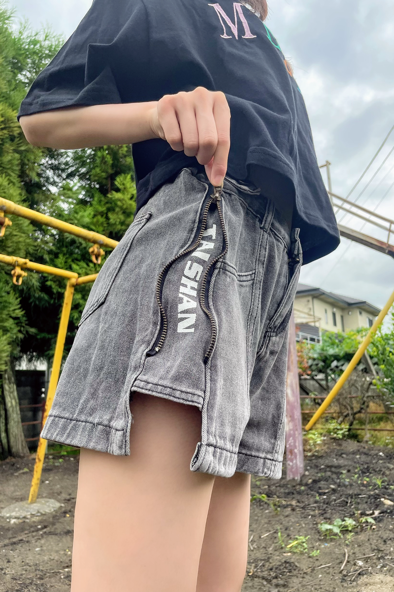 サイドファスナーデニムショートパンツ DPB01017 – CRAMMY サイドファスナーデニムショートパンツ DPB01017 – CRAMMY