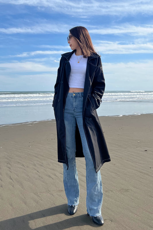 ブラックロングコート DPA30149