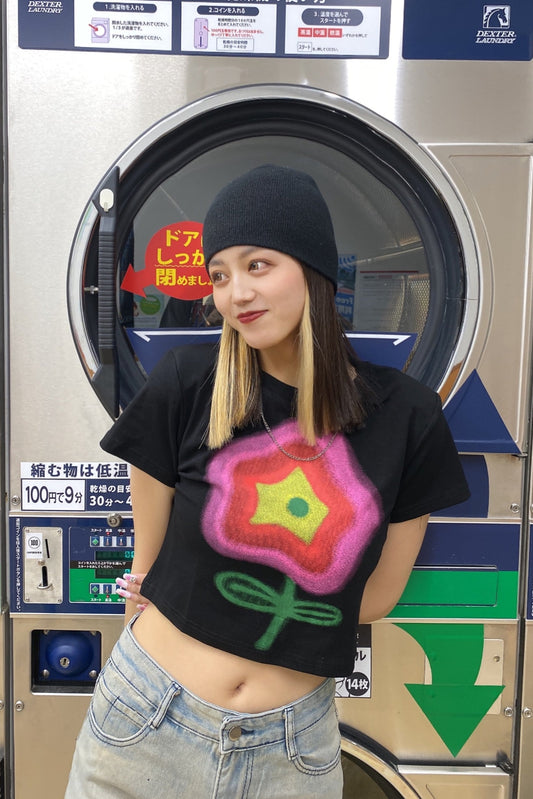 クロップド丈ペイントTシャツ DPB02017
