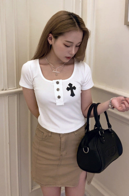 クロスクロップTシャツ DPB08004