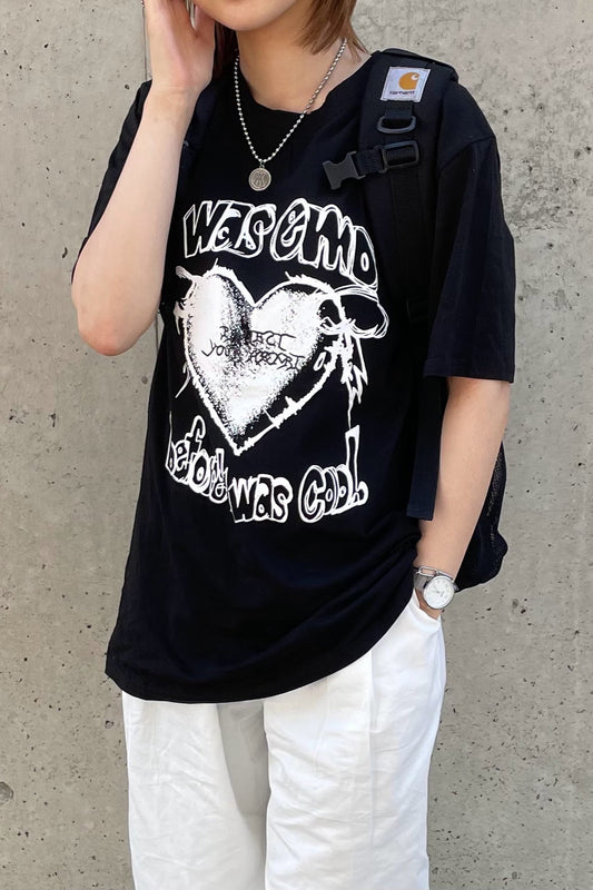 ハートブラックTシャツ DPA61027