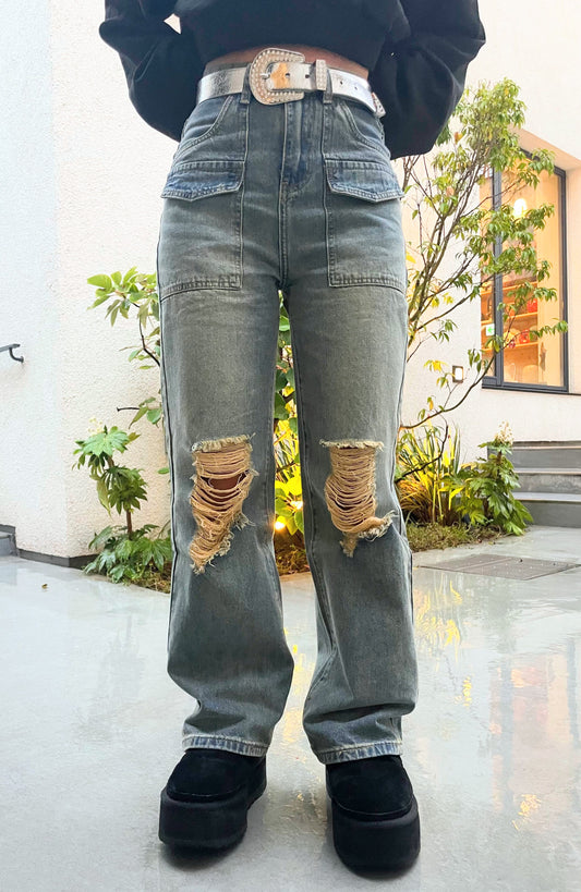 ダメージハイウエストパンツ DPB48017