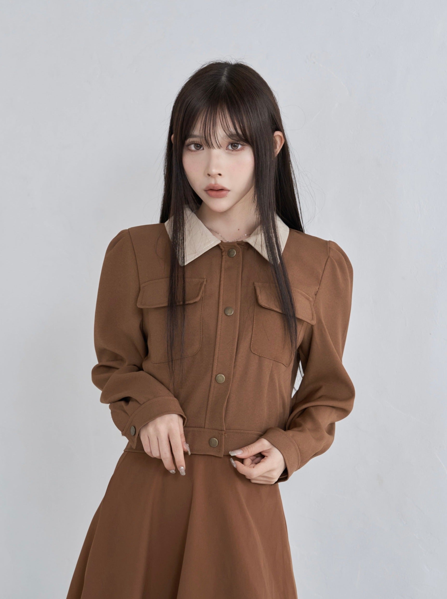 クロップドブラウンジャケット DPB30005 – CRAMMY