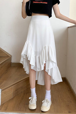 専用♡イタリア製 アシンメトリーフリルシルクシャツ&ビジュー装飾美形スカート